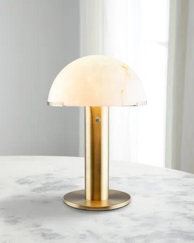 Surya Rugs Etoile 23" Marble Dome Table Lamp In Brass