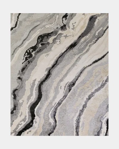 Surya Rugs Gemini Hand-tufted Rug, 6' X 9' In Charcoal/gray/off-white