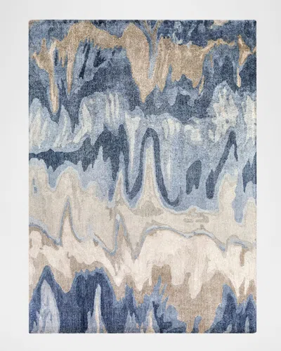 Surya Rugs Gemini Hand-tufted Rug, 6' X 9' In Denim/beige