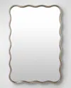 Surya Rugs Ismenia Wavy Silver Mirror In Silver