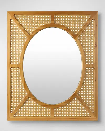 Surya Rugs Kiara Rattan Rectangular Mirror In Natural