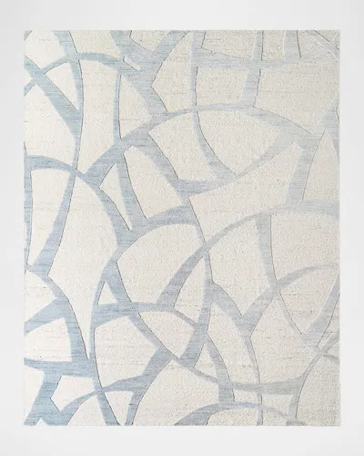 Surya Rugs Ombre Hand-knotted Rug, 9' X 12' In Slate, Ivory