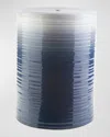 Surya Rugs Waverly Outdoor Stool, Denim In Blue/white