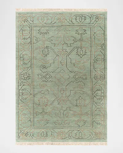 Surya Rugs Wilmington Hand-knotted Rug, 4' X 6' In Dusty Sage;slate;charcoal