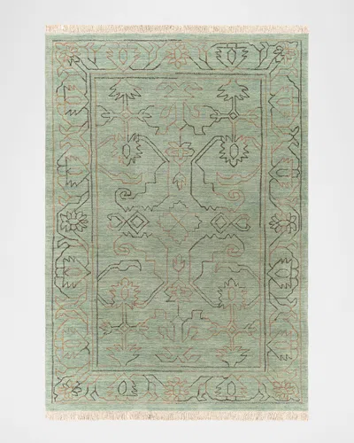 Surya Rugs Wilmington Hand-knotted Rug, 6' X 9' In Dusty Sage;slate;charcoal