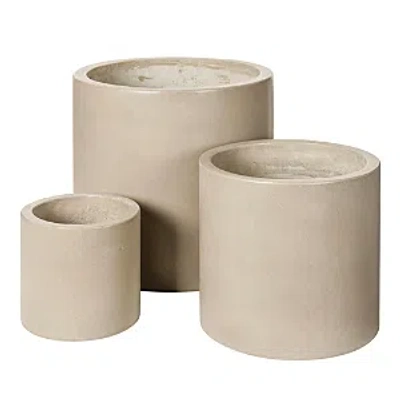 Surya Seastone 3 Piece Planter Set In Grey