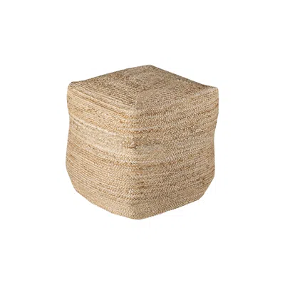Surya Sesame 18" Square Jute Pouf Ottoman
