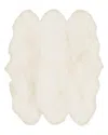 Surya Sheepskin Shs-9600 Area Rug, 6' X 6' In Ivory