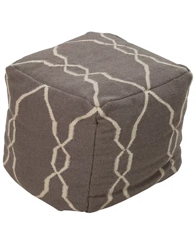 Surya Square Pouf In Gray