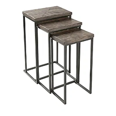 Surya Troyes Nesting Table Set, Set Of 3 In Gray