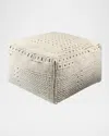 Surya Tunisia Hand-knotted Pouf In Gray/cream