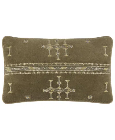 Surya Velour Decorative Pillow In Green