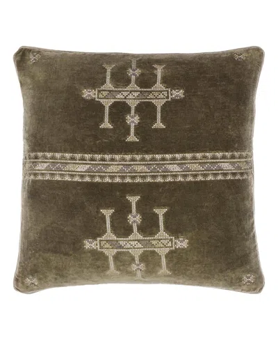 Surya Velour Decorative Pillow In Green