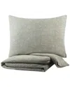 Surya Waffle Light Gray Duvet Set With Two Standard Shams In Grey