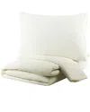 Surya Waffle White Duvet Set With Two Standard Shams In White