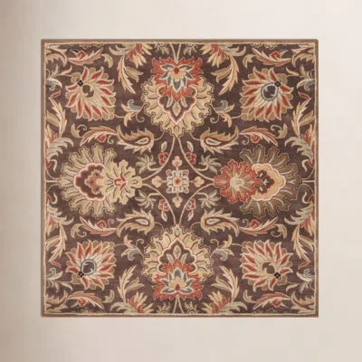 Surya Wool Oriental Indoor Rug In Dark Brown,garnet