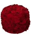Surya Wool Pouf In Red