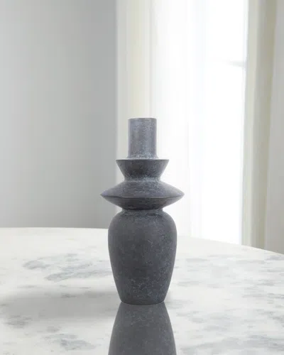 Surya Yagya 14" Ceramic Vase, Black In Gray