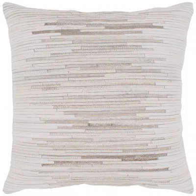 Surya Zander Tan Cream Patched 20" Square Decorative Pillow