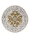Surya Zeus Zeu-7823 Round Area Rug, 8' Round In Gray/brown/mauve/cream