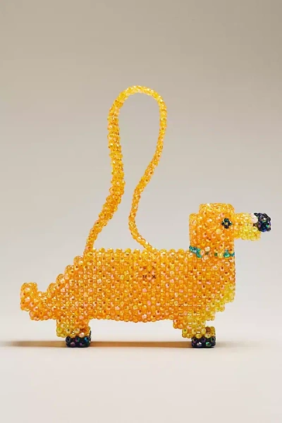 Susan Alexandra Barkin Beaded Shoulder Bag In Orange