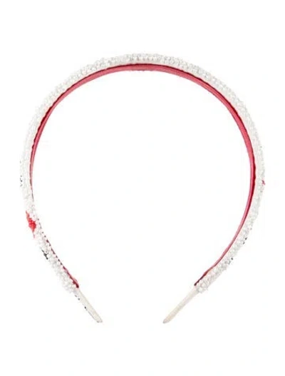 Pre-owned Susan Alexandra I Heart Ny Beaded Headband In White