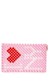 Susan Alexandra I Love Ny Beaded Card Holder In Pink