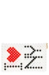 Susan Alexandra I Love Ny Beaded Card Holder In White