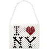 Susan Alexandra I Love Ny Beaded Top Handle Bag In White