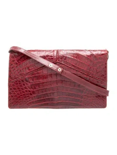 Pre-owned Susan Alexandra Leather Shoulder Bag In Burgundy
