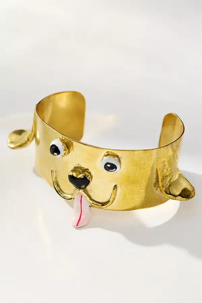 Susan Alexandra Puppy Cuff Bracelet In Brown