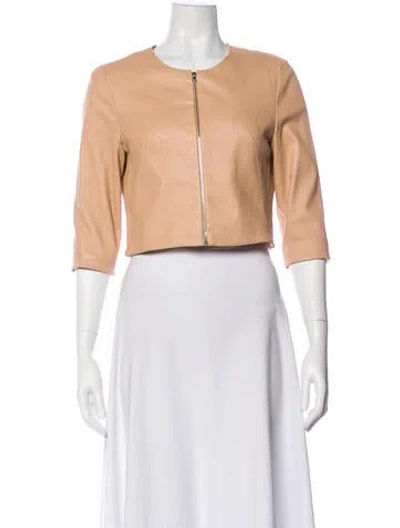 Pre-owned Susan Bender Leather Bolero In Neutral