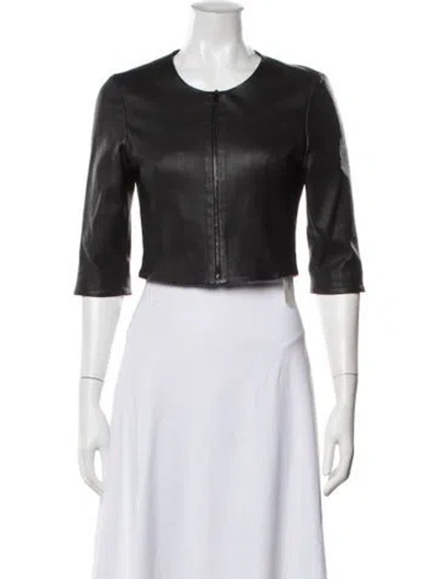 Pre-owned Susan Bender Leather Jacket In Black