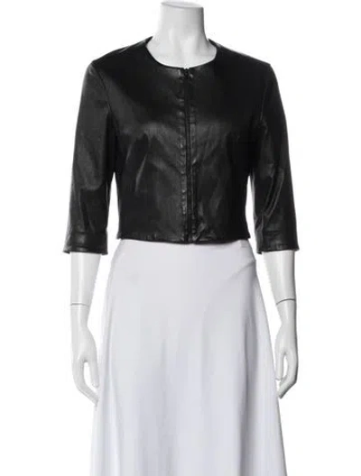 Pre-owned Susan Bender Leather Jacket In Black
