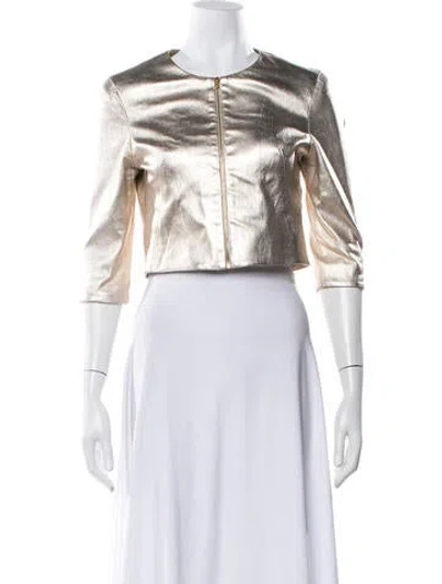 Pre-owned Susan Bender Leather Jacket In Metallic