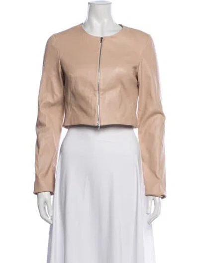 Pre-owned Susan Bender Leather Jacket In Neutrals