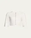 Susan Bender Stretch Leather Zip-front Cardigan In Mist