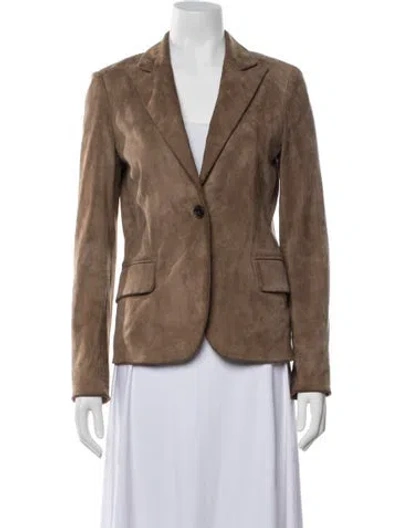 Pre-owned Susan Bender Suede Blazer In Neutrals