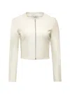 Susan Bender Zip-up Leather Jacket In Neutral