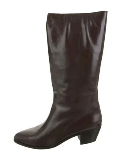 Pre-owned Susan Bennis/warren Edwards Leather Riding Boots In Black
