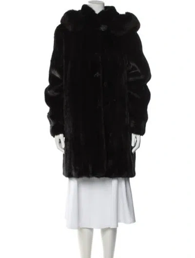 Pre-owned Susan Bennis/warren Edwards Mink Fur Coat In Black