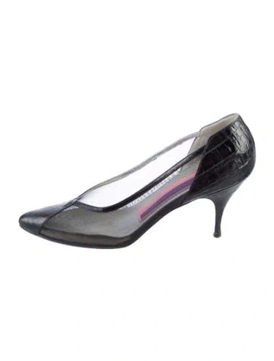 Pre-owned Susan Bennis/warren Edwards Suede Pumps In Silver