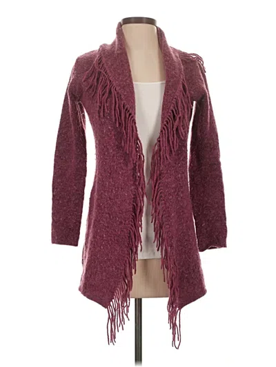 Pre-owned Susan Bristol Cardigan Sweater In Burgundy