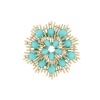 Susan Caplan 1960s Avon Turquoise Sunburst Brooch