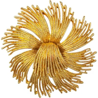 Susan Caplan 1960s Vintage Monet Cordelia Brooch In Gold