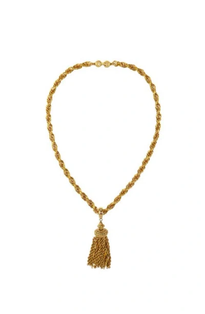 Susan Caplan 1970s Vintage Monet Tassel Pendant In Gold