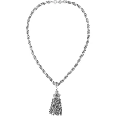 Susan Caplan 1970s Vintage Monet Tassel Pendant In Silver