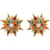 Susan Caplan 1980s D Orlan Star Swarovski Crystal Clip-on Earrings