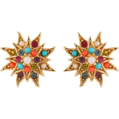 Susan Caplan 1980s D Orlan Star Swarovski Crystal Clip-on Earrings