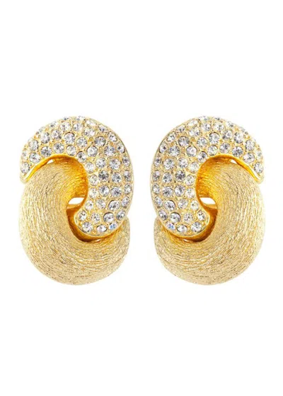 Susan Caplan 1980s Vintage Christian Dior Love Knot Clip-on Earrings In Gold